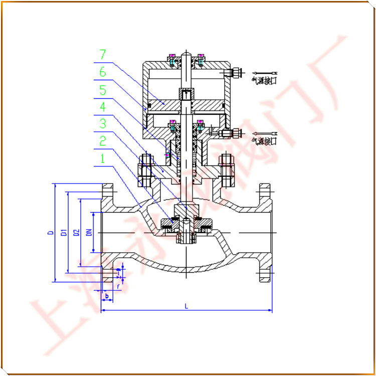 JDQ41Y自動(dòng)氣動(dòng)切斷閥結(jié)構(gòu)明細(xì)圖