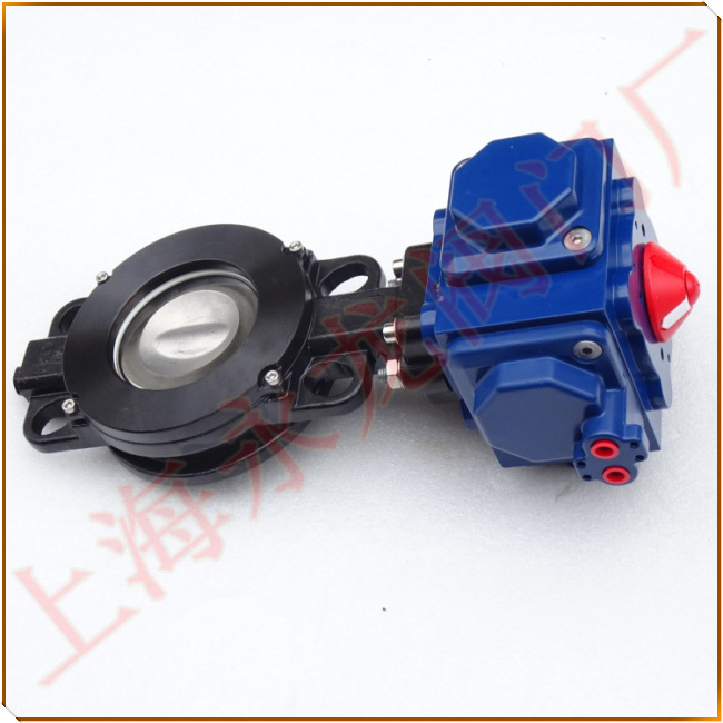 雙偏心對夾式軟密封氣動高性能蝶閥圖片